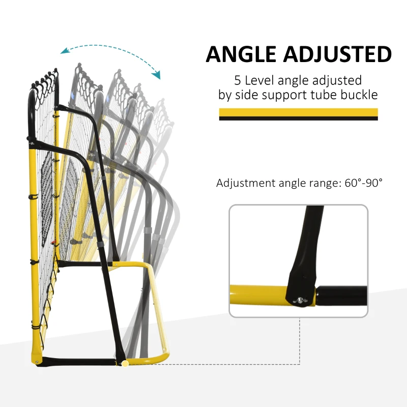 Soozier 6' x 4' Soccer Rebounder, Soccer Goal with 5 Angle Adjustable for Baseball Basketball Training