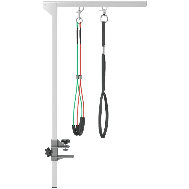 PawHut Adjustable Pet Grooming Arm, with Clamp, Haunch Holders & Grooming Loop - Sliver