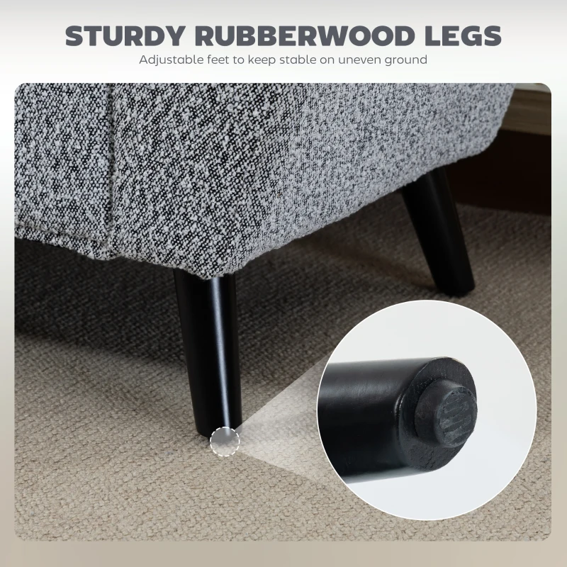 HOMCOM Upholstered Storage Bench with Arms, Modern Ottoman Bench for Bedroom, Entryway, and Living Room, Grey