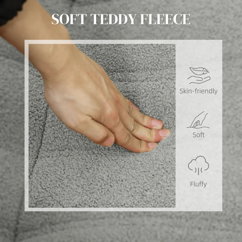 HOMCOM Bean Bag Chair for Adults, Giant Fireside Chair, Bean Bag Sofa with High Density Foam for Living Room, Light Gray