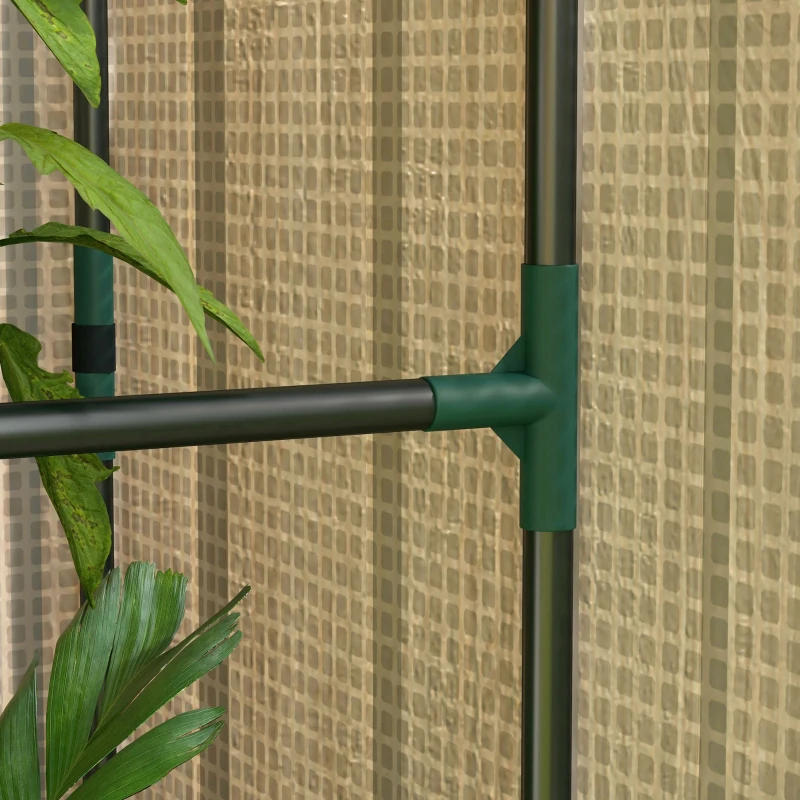 Outsunny Mini Greenhouse with 4 Wire Shelves, Portable Tomato Greenhouse with Roll Up Door, 39.4" x 31.5" x 59.1", White