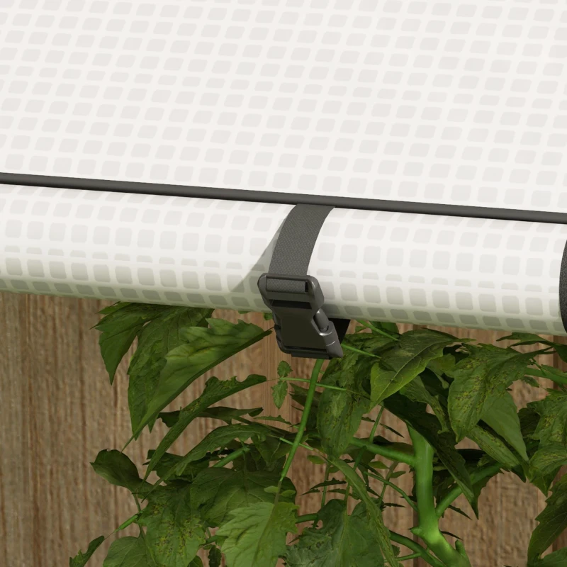 Outsunny Mini Greenhouse with 4 Wire Shelves, Portable Tomato Greenhouse with Roll Up Door, 39.4" x 31.5" x 59.1", White