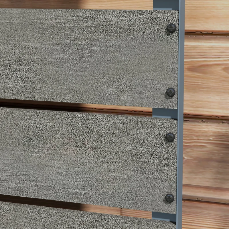 Outsunny Raised Garden Bed with Trellis, Freestanding Elevated Planter Box for Climbing Vines, 28" x 15" x 59", Dark Grey