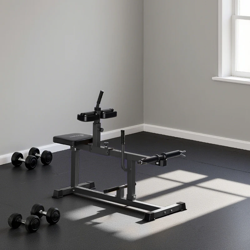 Soozier Adjustable Steel Seated Calf Raise Exercise Strength Training Gym Equipment, Black