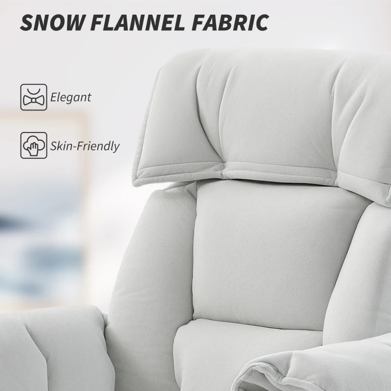 HOMCOM High Back Office Chair, Reclining Desk Chair with Footrest, High Resilience Foam, Rolling Wheels, Cream White