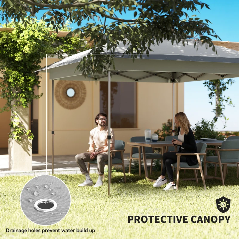 Outsunny 12' x 12' Pop Up Canopy Tent with Netting and Carry Bag, Instant Sun Shelter with 137 sq.ft Shade, Tents for Parties, Height Adjustable, for Outdoor, Garden, Patio, Gray