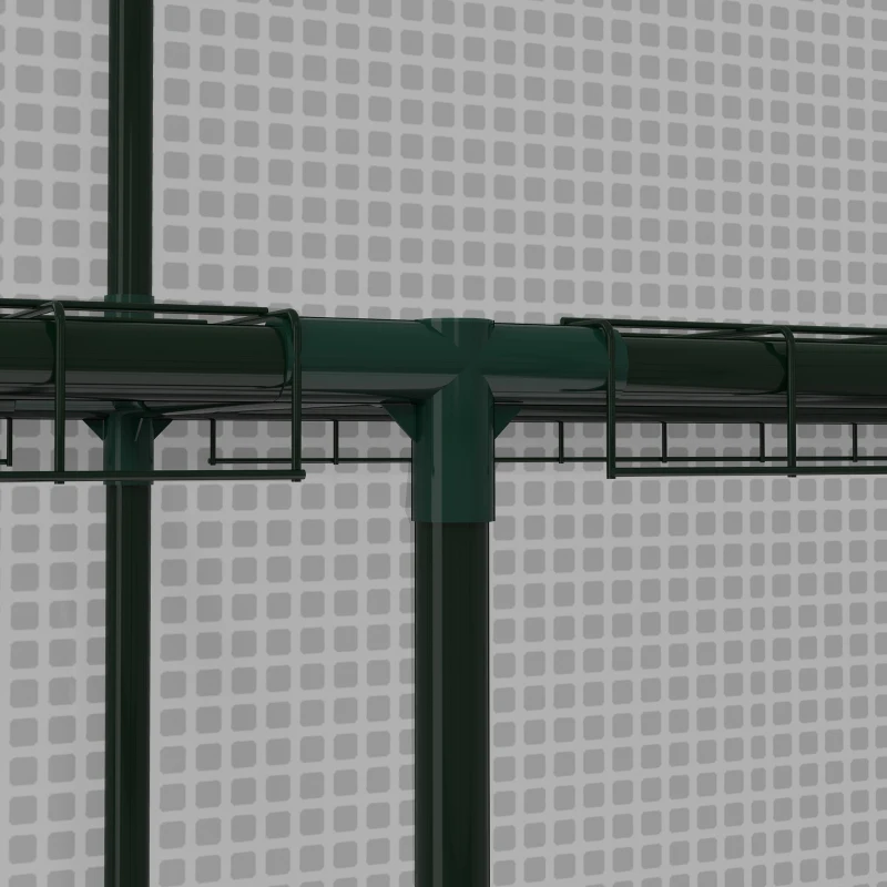 Outsunny Portable Greenhouse, Walk-In Small Outdoor Green House with 2 Tier U-Shaped Flower Rack Shelves, 4.6' x 4.7', White