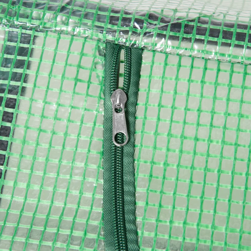 Outsunny Portable Mini Tunnel Greenhouse Garden Planting Warm House with 3 Windows, 71" x 24" x 24", Green