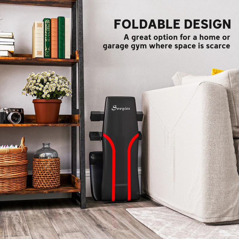 Soozier Adjustable Weight Bench, Foldable Workout Bench with Multi-Angle Seat and Back, Flat or Incline Bench for Home Gym