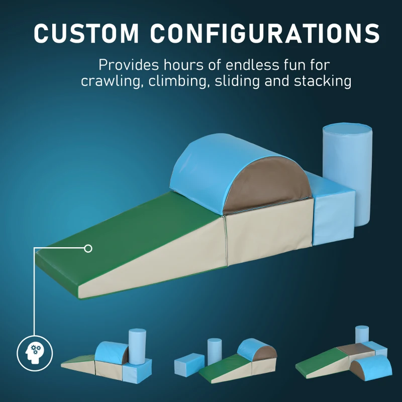 Soozier 5 Piece Climb and Crawl Activity Playset Soft Safe Foam for Toddler Learning Toy