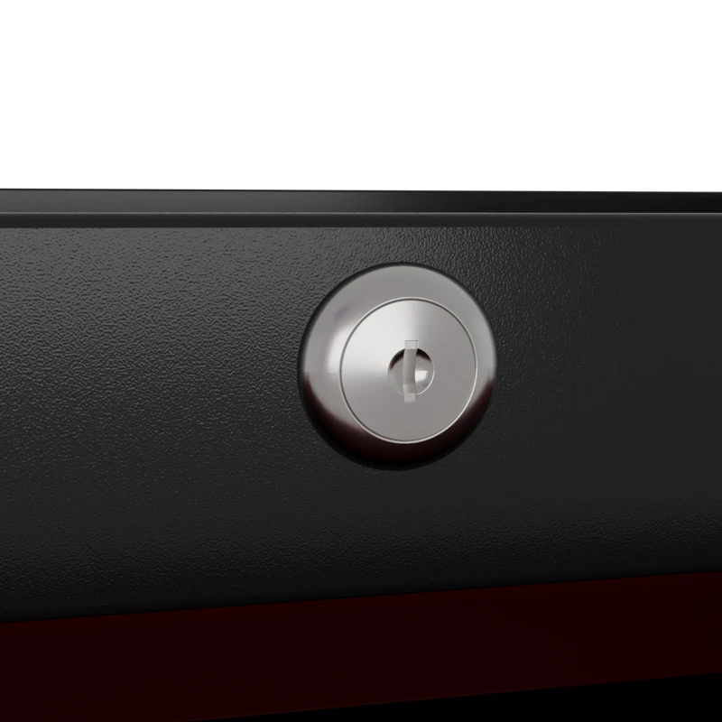 HOMCOM 5 Drawer Roller Tool Chest, Lockable Toolbox, Storage Organizer with Handle for Workshop Mechanics Garage, Black and Red