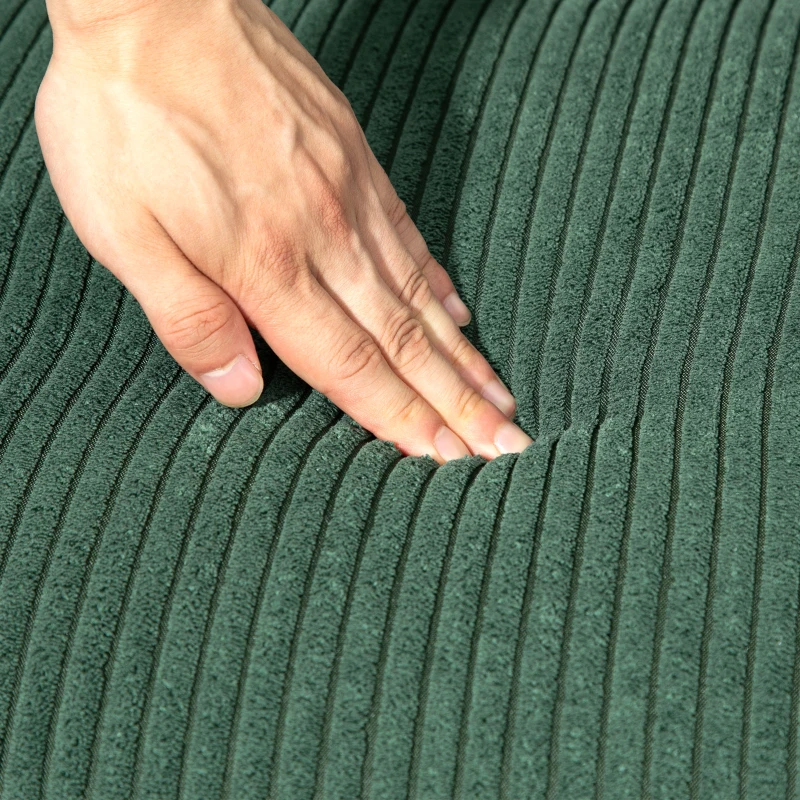 HOMCOM Modern 2 Seater Sofa, Upholstered Two Seater Couch with Rubber Wood Legs, Green