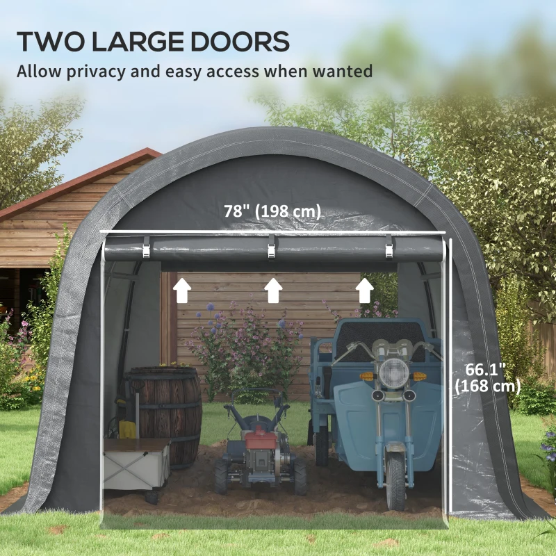 Outsunny 10' x 10' Outdoor Storage Tent, Heavy Duty and Waterproof Portable Shed for Bike, Motorcycle & Garden Tools