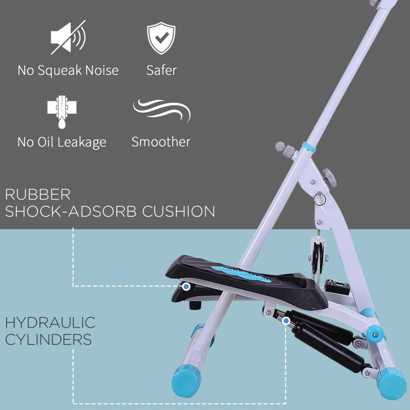 Soozier Height Adjustable Stair Stepper, Stepper Exercise Machine with Handlebar, LCD Monitor, Turquoise