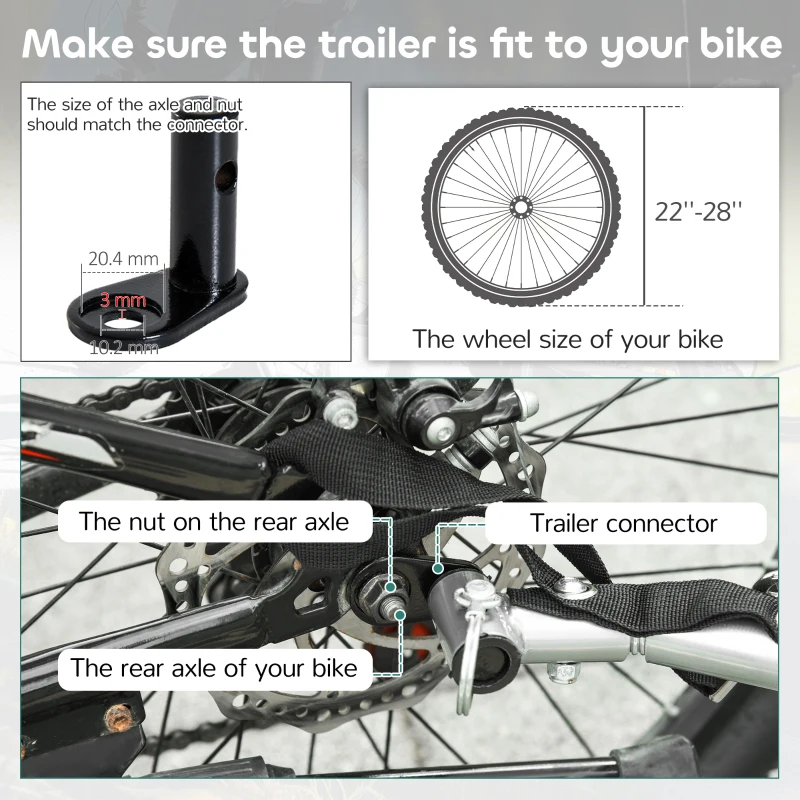 Aosom 2-Seat Child Bike Trailer for Kids with a Strong Steel Frame, 5-Point Safety Harnesses, & Comfortable Seat, Red