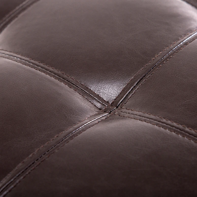 HOMCOM Storage Ottoman Bench, Foot Rest with Solid Wood Legs, 51 Inches PU Leather Storage Chest for Living Room, Brown