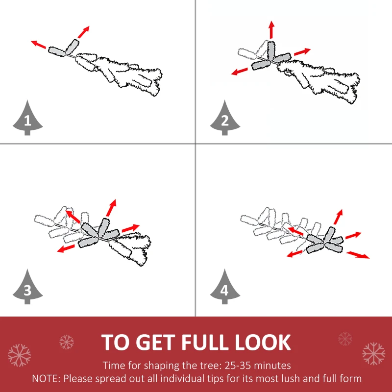 HOMCOM 7ft Artificial Christmas Tree Unlit Douglas Fir with Realistic Branches and 1346 Tips, Black Halloween Style