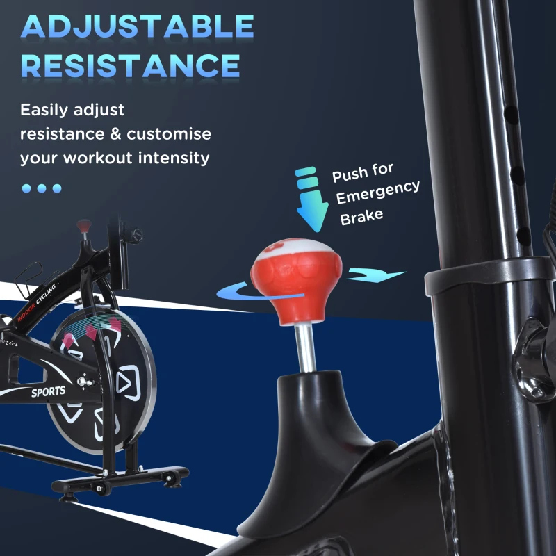 Soozier Exercise Bike, Stationary Bike with LCD Display, Indoor Cycling Bike for Home Workout, with 6kg Flywheel, Black