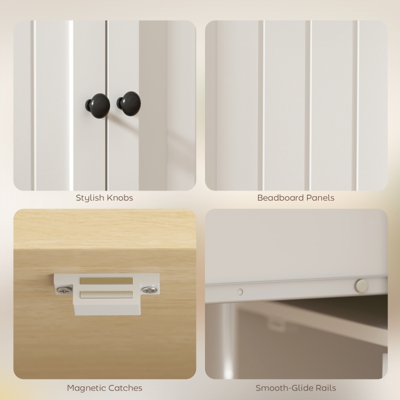 HOMCOM Kitchen Island Cart, Rolling Kitchen Island Table with Drop Leaf, Drawer, Spice and Towel Rack, White