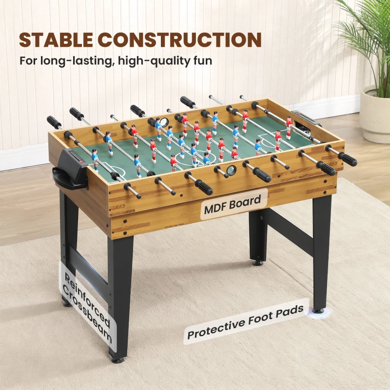 Soozier 48 in 13-in-1 Combo Multi Game Table with Foosball, Pool, Hockey and More for Kids and Adults, Light Walnut