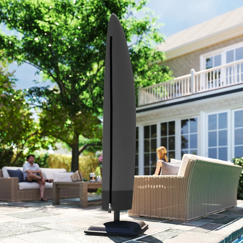 Outsunny 87-Inch Patio Umbrella Cover for for 10ft to 13ft Outdoor Offset Umbrella, Black