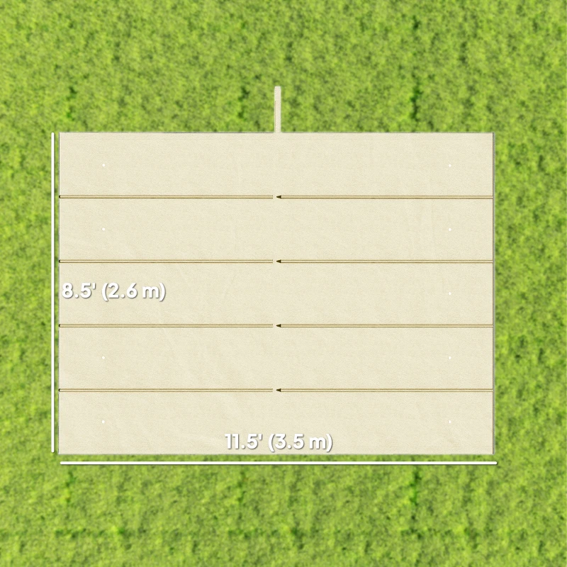 Outsunny 8.5' x 11.5' Retractable Pergola Canopy Replacement, Fit 10' x 13' Frame, Pergola Cover Replacement Top Only, Cream