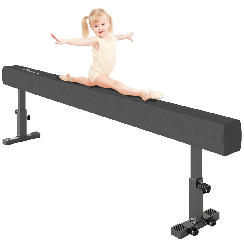 Soozier 7.5ft Adjustable Balance Beam, Gymnastics Beam with Wheels, Gymnastics Equipment for 6+ Years Old Training