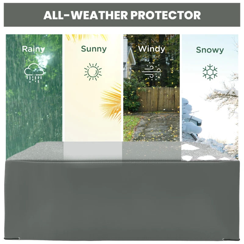 Outsunny Patio Furniture Covers, Waterproof, Windproof Anti-UV 600D Heavy Duty Oxford Fabric Outdoor Furniture Cover for Dining Table Chair Set, 108" x 80" x 35", Charcoal Grey