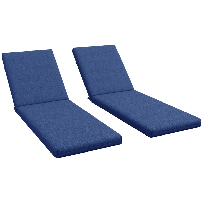 Outsunny 2-Piece Back and Seat Cushion Pillows Replacement, Patio Chair Cushions Set with Ties for Indoor Outdoor, Blue