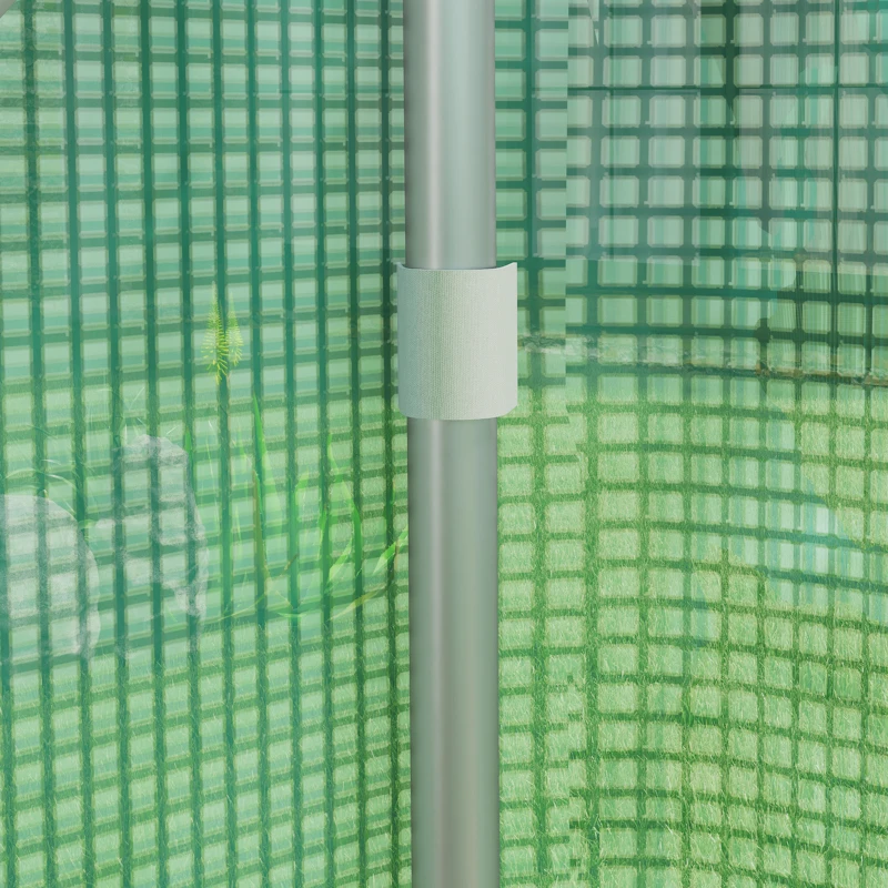 Outsunny Walk-in Tunnel Greenhouse with Galvanized Steel Frame and Windows, Garden Planting Warm House, 13' x 10' x 6.5' , Green