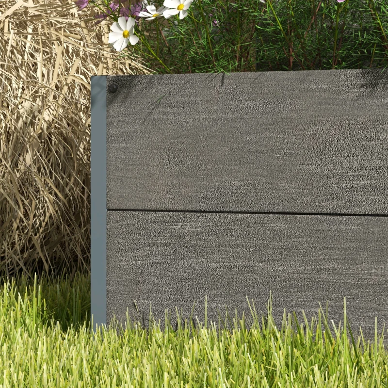 Outsunny Raised Garden Bed with Trellis, Freestanding Elevated Planter Box for Climbing Vines, 28" x 15" x 59", Dark Grey