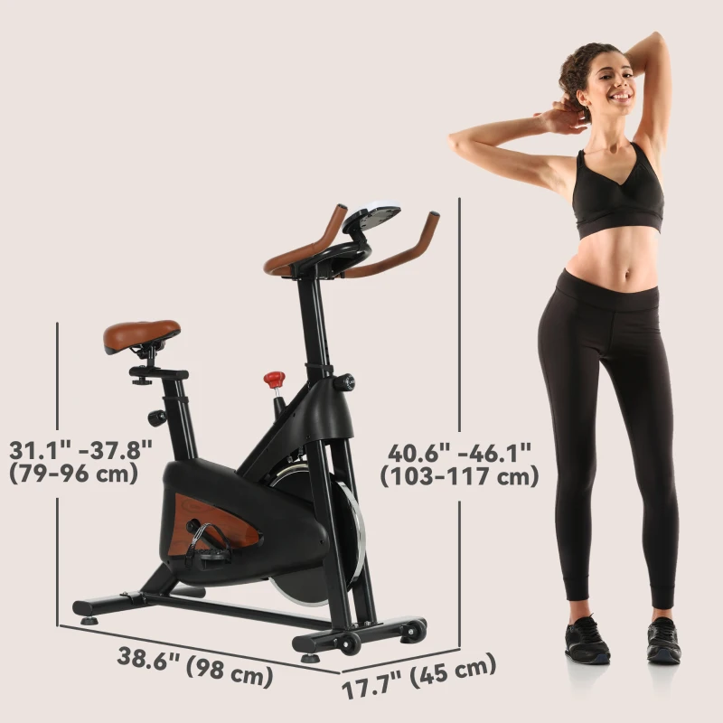 Soozier Quiet Stationary Exercise Bike with Adjustable Resistance, Seat, Black