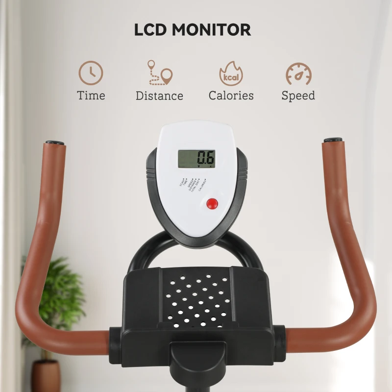 Soozier Quiet Stationary Exercise Bike with Adjustable Resistance, Seat, Black