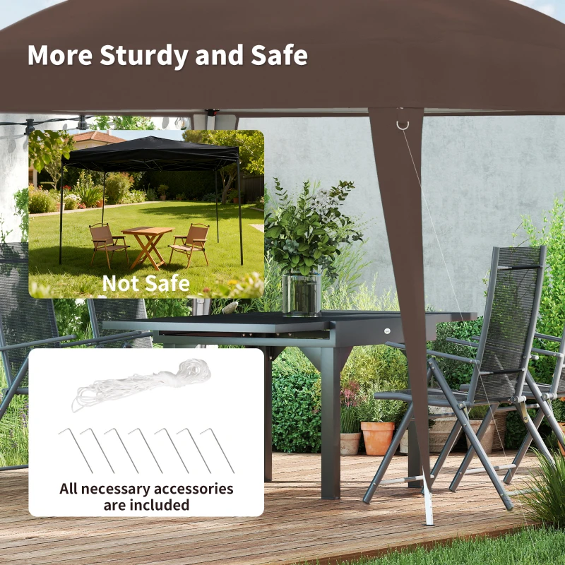 Outsunny 8' x 8' Pop Up Canopy, Outdoor Folding Tent, Portable Party Tent with Carrying Bag for Camping, Party, Picnic, Coffee