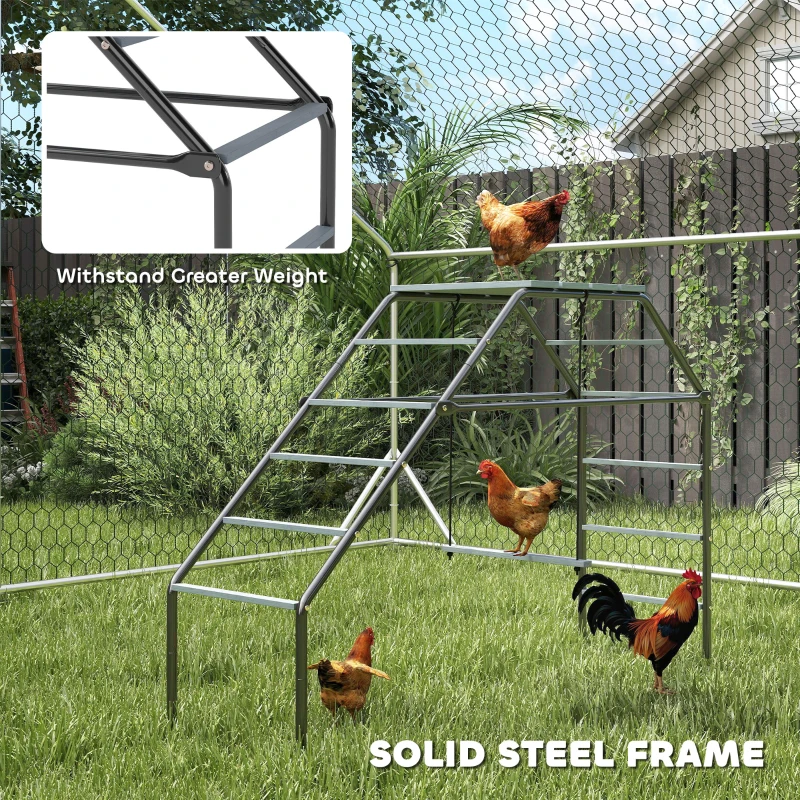 PawHut Chicken Coop Perches with Adjustable Swing, 10 Roosting Bars, for Backyard, Farm