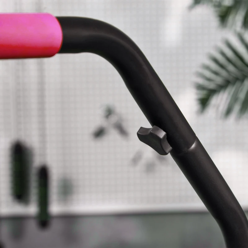 Soozier 40" Foldable Mini Fitness Trampoline, with Adjustable Foam Handle, Pink