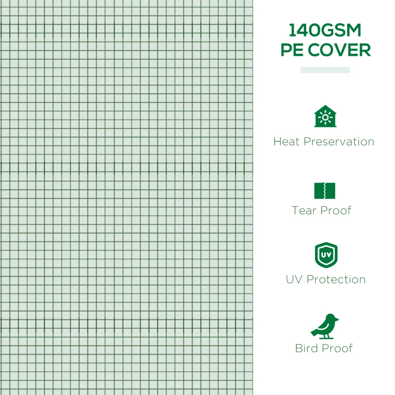 Outsunny Portable Mini Greenhouse, Tunnel Growing Tent with 5 Mesh Windows and Steel Frame, 7' x 3' x 2', Green
