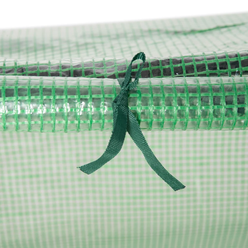 Outsunny Portable Mini Tunnel Greenhouse Garden Planting Warm House with 3 Windows, 71" x 24" x 24", Green