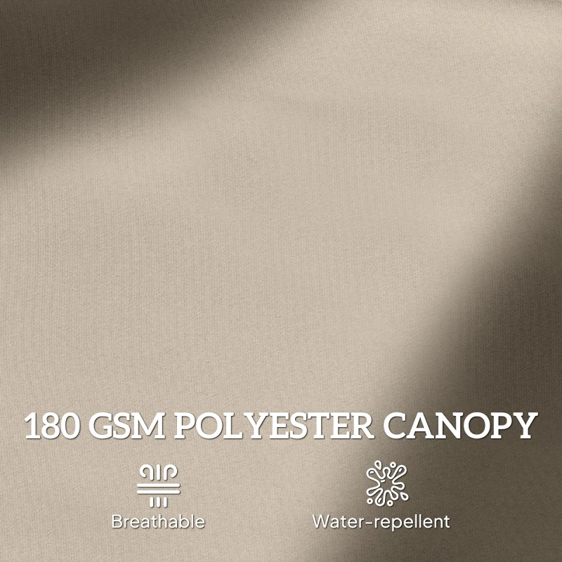 Outsunny 15' Outdoor Patio Umbrella with Twin Canopy Sunshade Steel Table Umbrella w/ Lift Crank, Cross base, Sandbag, Brown