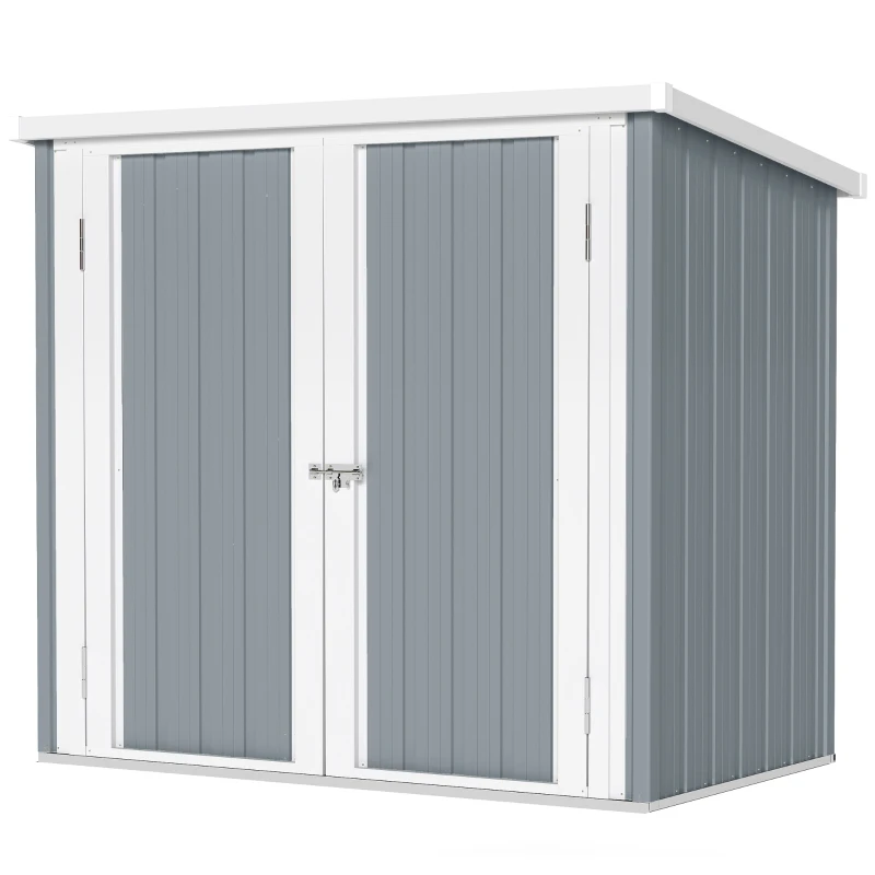 Outsunny 5' x 3' Metal Garden Storage Shed, Tool House with Double Doors for Backyard, Patio, Lawn