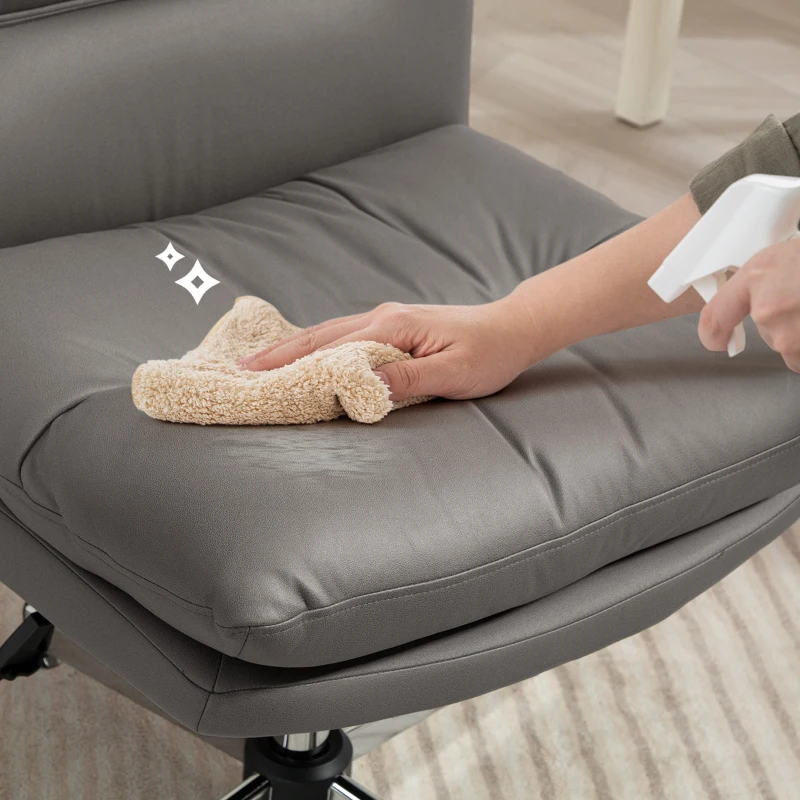 HOMCOM Armless Office Chair, Criss Cross Chair with Adjustable Height & Tilt Function for Home Office, Study, Grey