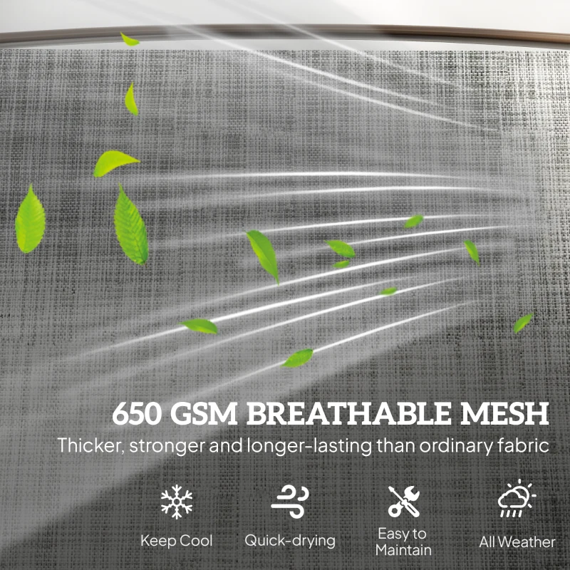 Outsunny Outdoor 2-Person Glider Bench, Outside Swing Glider Chair Loveseat with Breathable Mesh, Table, Steel Frame