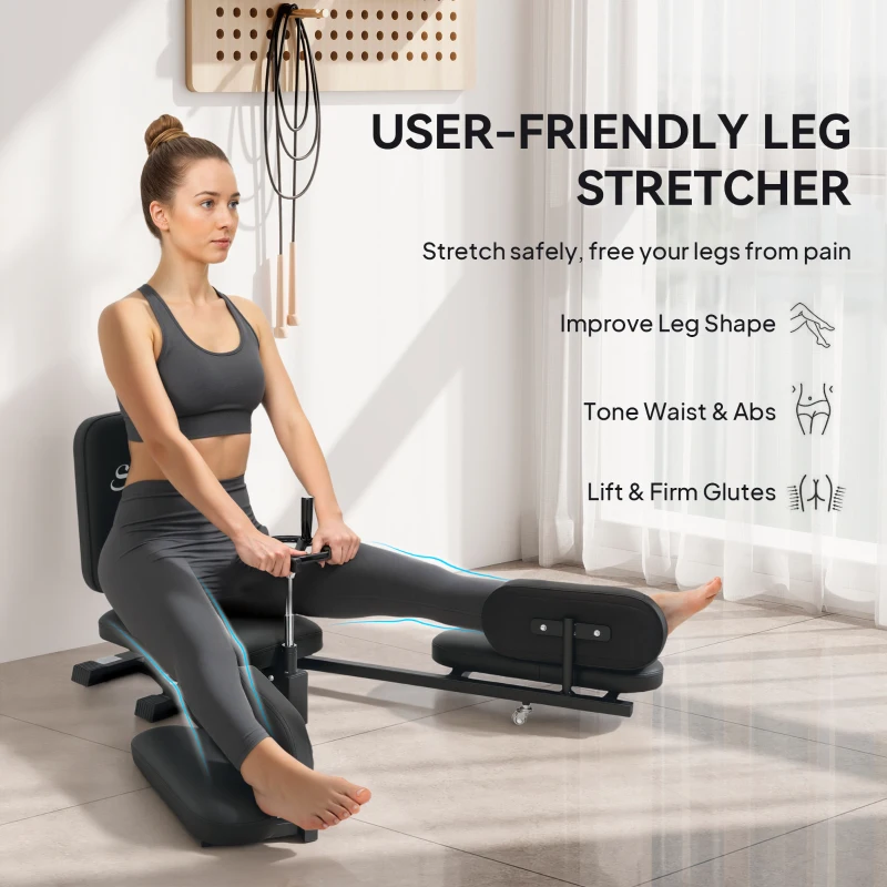 Soozier Leg Stretcher, 180° Adjustable Leg Split Machine with Handwheels, Leg Stretching Equipment for Flexibility