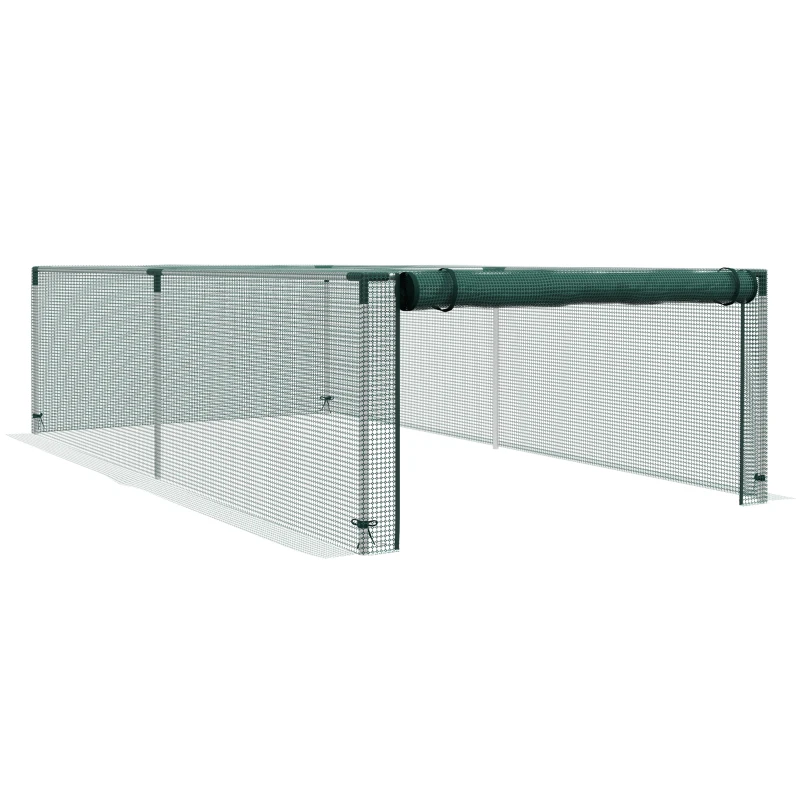 Outsunny 8.1' x 4.1' Plant Protection Cage with Zipper Roll-Up Door, Plant Protector from Animals with Galvanised Steel Frame