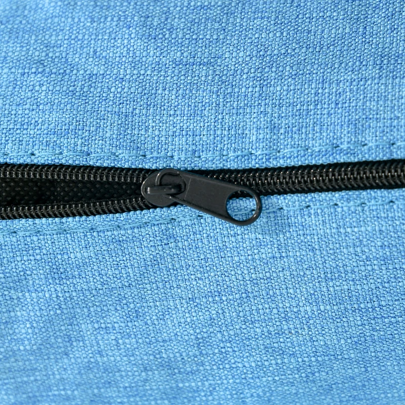 HOMCOM Stylish Midback Double Sofa with Sponge Padding, 2 Seater Sofa Couch, with Rubber Wood Leg, Light Blue