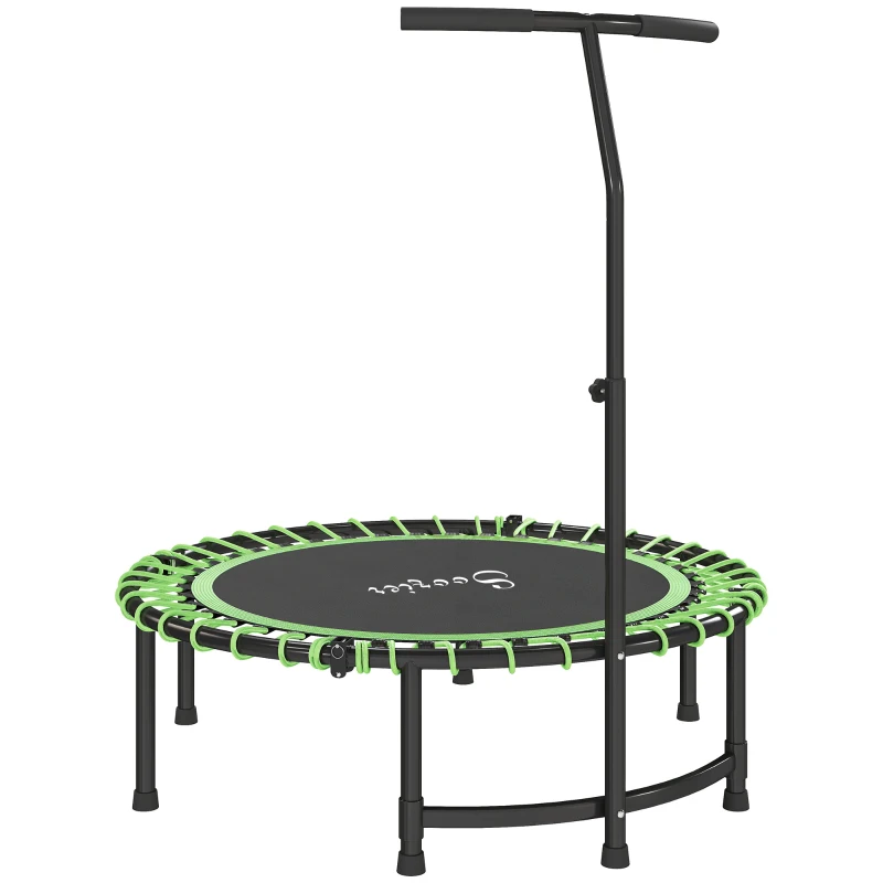 Soozier 45" Mini Trampoline for Adults, Foldable Fitness Exercise Rebounder with Adjustable Handle