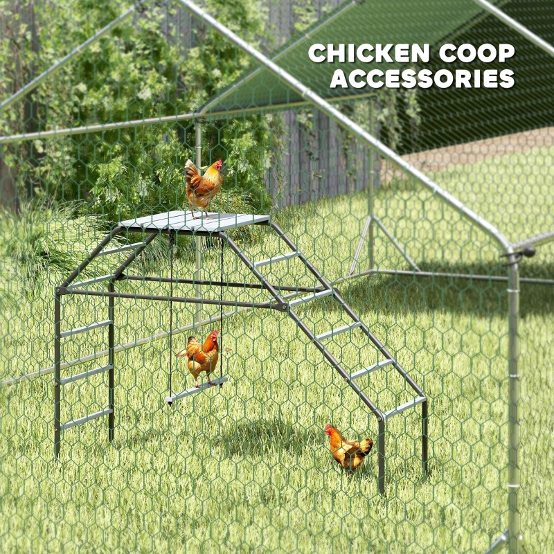 PawHut Chicken Coop Perches with Adjustable Swing, 10 Roosting Bars, for Backyard, Farm