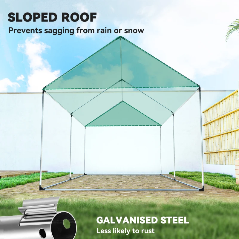 Outsunny 6.6' x 10' x 6.6' Walk-in Tunnel Greenhouse UV-resistant Wind Resistant Green House with Door and Mesh Windows, Green