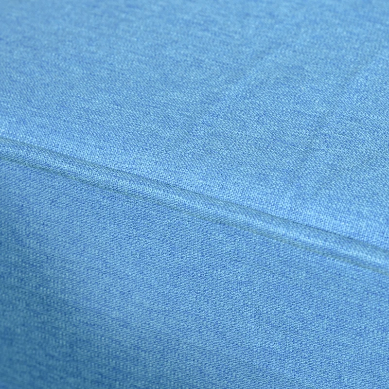 HOMCOM Stylish Midback Double Sofa with Sponge Padding, 2 Seater Sofa Couch, with Rubber Wood Leg, Light Blue