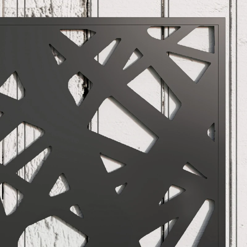 Outsunny Raised Garden Bed with Trellis, Freestanding/Wall Mounted Metal Garden Box with Privacy Panel, Irregular Line Cut-Outs